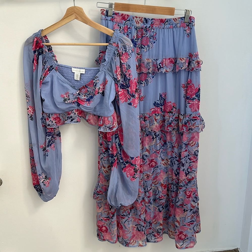House of Harlow 1960 Floral Boho Set – Top (M) + Skirt (M) - Picture 4 of 11
